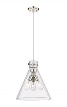 Innovations Lighting 410-3PL-PN-G411-16CL - Newton Cone - 3 Light - 16 inch - Polished Nickel - Cord hung - Pendant