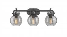 Innovations Lighting 410-3W-BK-G410-7SM - Newton Sphere - 3 Light - 27 inch - Matte Black - Bath Vanity Light