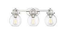 Innovations Lighting 410-3W-PN-G410-7CL - Newton Sphere - 3 Light - 27 inch - Polished Nickel - Bath Vanity Light