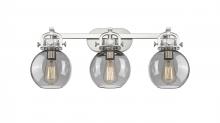 Innovations Lighting 410-3W-SN-G410-7SM - Newton Sphere - 3 Light - 27 inch - Brushed Satin Nickel - Bath Vanity Light