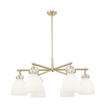 Innovations Lighting 410-6CR-CB-G412-7WH - Newton Bell - 6 Light - 26 inch - Champagne Bronze - Chandelier