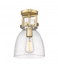 Innovations Lighting 411-1F-BB-G412-8SDY - Newton Bell - 1 Light - 8 inch - Brushed Brass - Semi-Flush Mount
