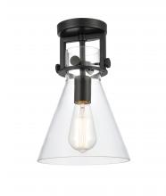 Innovations Lighting 411-1F-BK-G411-8CL - Newton Cone - 1 Light - 8 inch - Matte Black - Semi-Flush Mount