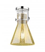 Innovations Lighting 411-1F-PN-G411-8ME - Newton Cone - 1 Light - 8 inch - Polished Nickel - Semi-Flush Mount