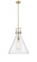 Innovations Lighting 411-1SL-BB-G411-18SDY - Newton Cone - 1 Light - 18 inch - Brushed Brass - Stem hung - Pendant