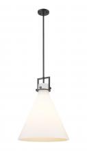 Innovations Lighting 411-1SL-BK-G411-18WH - Newton Cone - 1 Light - 18 inch - Matte Black - Stem hung - Pendant