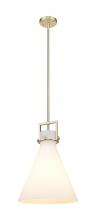 Innovations Lighting 411-1SL-CB-G411-14WH - Newton Cone - 1 Light - 14 inch - Champagne Bronze - Stem hung - Pendant