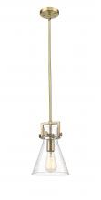 Innovations Lighting 411-1SS-BB-G411-8SDY - Newton Cone - 1 Light - 8 inch - Brushed Brass - Mini Pendant
