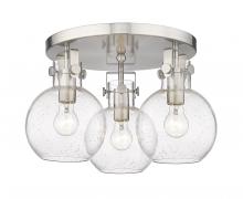 Innovations Lighting 411-3F-SN-G410-7SDY - Newton Sphere - 3 Light - 18 inch - Satin Nickel - Semi-Flush Mount