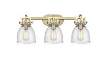 Innovations Lighting 411-3W-BB-G412-7SDY - Newton Bell - 3 Light - 27 inch - Brushed Brass - Bath Vanity Light