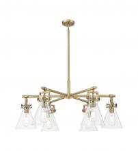 Innovations Lighting 411-6CR-BB-G411-7SDY - Newton Cone - 6 Light - 26 inch - Brushed Brass - Chandelier