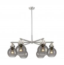 Innovations Lighting 411-6CR-SN-G410-7SM - Newton Sphere - 6 Light - 26 inch - Satin Nickel - Chandelier