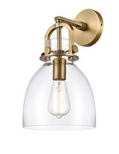 Innovations Lighting 412-1W-BB-8CL - Newton Bell - 1 Light - 8 inch - Brushed Brass - Sconce