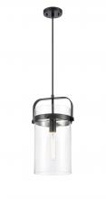 Innovations Lighting 413-1PM-BK-G413-1S-8CL - Pilaster - 1 Light - 8 inch Glass - Matte Black - Pendant