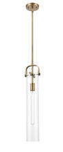 Innovations Lighting 413-1S-BB-4CL - Pilaster - 1 Light - 5 inch - Brushed Brass - Cord hung - Mini Pendant