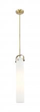 Innovations Lighting 413-1SS-BB-G413-1S-4WH - Pilaster - 1 Light - 5 inch - Brushed Brass - Pendant