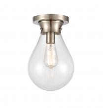 Innovations Lighting 414-1F-SN-8CL - Genesis - 1 Light - 8 inch - Satin Nickel - Flush Mount