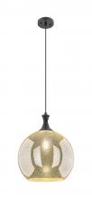 Innovations Lighting 415-1P-BK-G128-14 - Astor - 1 Light - 14 inch - Matte Black - Cord hung - Pendant