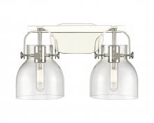 Innovations Lighting 423-2W-PN-G412-6CL - Pilaster II Bell - 2 Light - 17 inch - Polished Nickel - Bath Vanity Light
