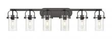 Innovations Lighting 423-6W-BK-G423-7SDY - Pilaster II Cylinder - 6 Light - 44 inch - Matte Black - Bath Vanity Light