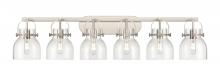Innovations Lighting 423-6W-SN-G412-6CL - Pilaster II Bell - 6 Light - 46 inch - Satin Nickel - Bath Vanity Light