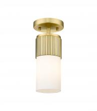 Innovations Lighting 428-1F-BB-G428-7WH - Bolivar - 1 Light - 5 inch - Brushed Brass - Semi-Flush Mount