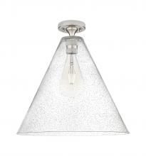 Innovations Lighting 434-1F-SN-GBC-164 - Crown Point - 1 Light - 16 inch - Satin Nickel - Flush Mount