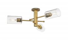 Innovations Lighting 434-3F-BB-G434-7CL - Crown Point - 3 Light - 34 inch - Brushed Brass - Flush Mount