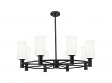Innovations Lighting 434-8CR-BK-G434-7WH - Crown Point - 8 Light - 32 inch - Matte Black - Chandelier