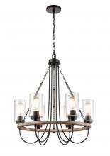 Innovations Lighting 442-6CR-BK-SDY - Paladin - 6 Light - 25 inch - Matte Black - Chain Hung - Chandelier