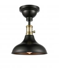 Innovations Lighting 443SW-1C-BAB-M15BK - Metro - 1 Light - 10 inch - Black Antique Brass - Semi-Flush Mount