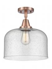Innovations Lighting 447-1C-AC-G74-L - Bell - 1 Light - 12 inch - Antique Copper - Semi-Flush Mount