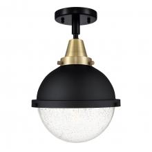 Innovations Lighting 447-1C-BAB-HFS-84-BK - Hampden - 1 Light - 9 inch - Black Antique Brass - Semi-Flush Mount