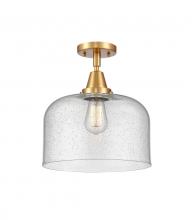 Innovations Lighting 447-1C-SG-G74-L - Bell - 1 Light - 12 inch - Satin Gold - Semi-Flush Mount