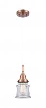 Innovations Lighting 447-1P-AC-G182S - Canton - 1 Light - 7 inch - Antique Copper - Mini Pendant