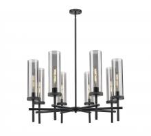 Innovations Lighting 471-8CR-BK-G471-12SM - Lincoln - 8 Light - 27 inch - Matte Black - Chandelier