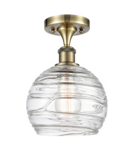 Innovations Lighting 516-1C-AB-G1213-8CL - Athens Deco Swirl - 1 Light - 8 inch - Antique Brass - Semi-Flush Mount