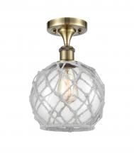 Innovations Lighting 516-1C-AB-G122-8RW - Farmhouse Rope - 1 Light - 8 inch - Antique Brass - Semi-Flush Mount