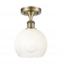 Innovations Lighting 516-1C-AB-G483-8OP - Brookhaven Globe - 1 Light - 8 inch - Antique Brass - Semi-Flush Mount