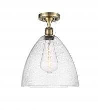 Innovations Lighting 516-1C-AB-GBD-124 - Bristol - 1 Light - 12 inch - Antique Brass - Semi-Flush Mount