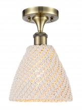 Innovations Lighting 516-1C-AB-NBD-75-NAT - Bristol Natural - 1 Light - 6 inch - Antique Brass - Semi-Flush Mount