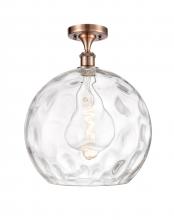 Innovations Lighting 516-1C-AC-G1215-14 - Athens Water Glass - 1 Light - 13 inch - Antique Copper - Semi-Flush Mount