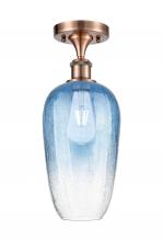 Innovations Lighting 516-1C-AC-G484-7SB - Brookhaven Flute - 1 Light - 7 inch - Antique Copper - Semi-Flush Mount