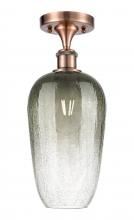 Innovations Lighting 516-1C-AC-G484-7SL - Brookhaven Flute - 1 Light - 7 inch - Antique Copper - Semi-Flush Mount