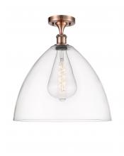 Innovations Lighting 516-1C-AC-GBD-162 - Bristol - 1 Light - 16 inch - Antique Copper - Semi-Flush Mount