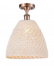 Innovations Lighting 516-1C-AC-NBD-12-NAT - Bristol Natural - 1 Light - 6 inch - Antique Copper - Semi-Flush Mount