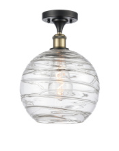 Innovations Lighting 516-1C-BAB-G1213-10CL - Athens Deco Swirl - 1 Light - 10 inch - Black Antique Brass - Semi-Flush Mount