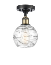 Innovations Lighting 516-1C-BAB-G1213-6CL - Athens Deco Swirl - 1 Light - 6 inch - Black Antique Brass - Semi-Flush Mount