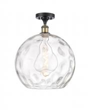 Innovations Lighting 516-1C-BAB-G1215-14 - Athens Water Glass - 1 Light - 13 inch - Black Antique Brass - Semi-Flush Mount