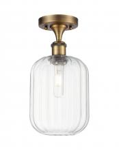 Innovations Lighting 516-1C-BB-G460-7CL - Preston Cylinder - 1 Light - 7 inch - Brushed Brass - Semi-Flush Mount